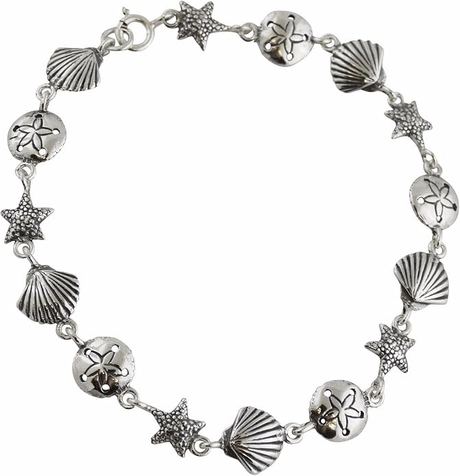 FashionJunkie4Life Sterling Silver and Stainless Steel Chain Link Charm Bracelets