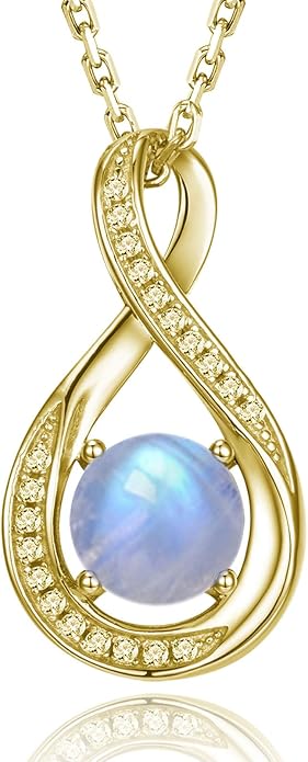 925 Sterling Silver Birthstone Necklace for Women Infinity Necklaces Birthday Anniversary Fine Jewelry Gifts for Mother Women, Adjustable Chain
