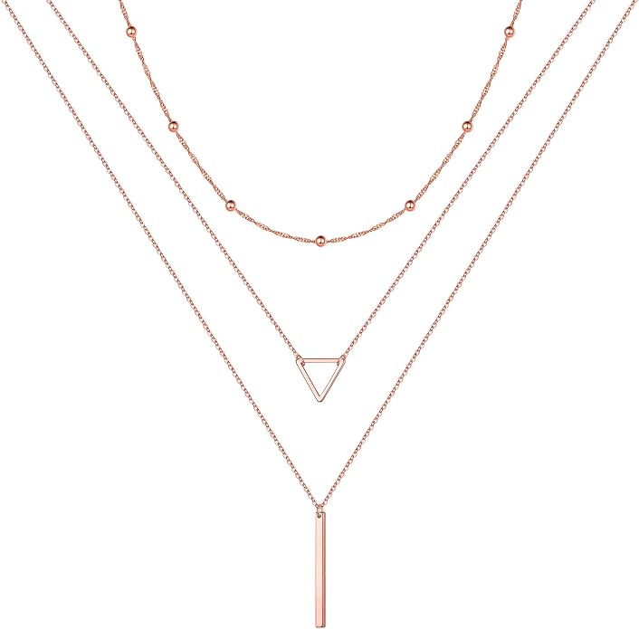 Turandoss Gold Layered Necklaces for Women - 14K Gold Plated Handmade Multilayer Bar Pearls Coin Disc Moon Butterfly Medallion Adjustable Dainty Layered Choker Necklaces for Women Jewelry