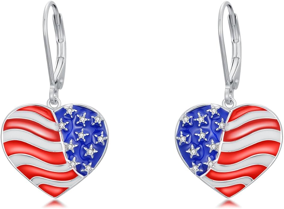 Seiyang Dangle Earrings 925 Sterling Silver Animal/American Flag/Turquoise Dangle Drop Earrings Jewelry Gifts for Women