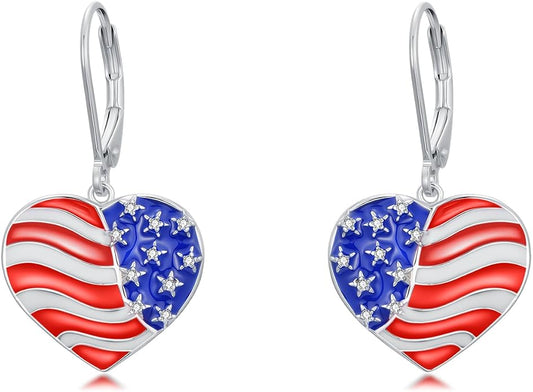 Seiyang Dangle Earrings 925 Sterling Silver Animal/American Flag/Turquoise Dangle Drop Earrings Jewelry Gifts for Women