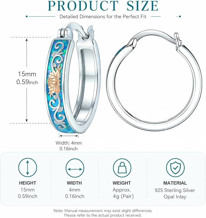 Opal/Turquoise Huggie Earrings 925 Sterling Silver Opal/Turquoise Small Animal Huggie Hoop Earrings Animal Huggies Earring Jewelry Gifts for Women Mom Her