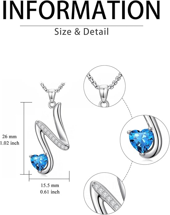 Birthday Gifts for Women Alphabet A to Z Initial Birthstone Pendant Necklaces for Women - 18k White Gold Plated Personalized Name Jewelry Anniversary Graduation Gifts for Wife Her Daughter Girlfriend(with Gift Box)