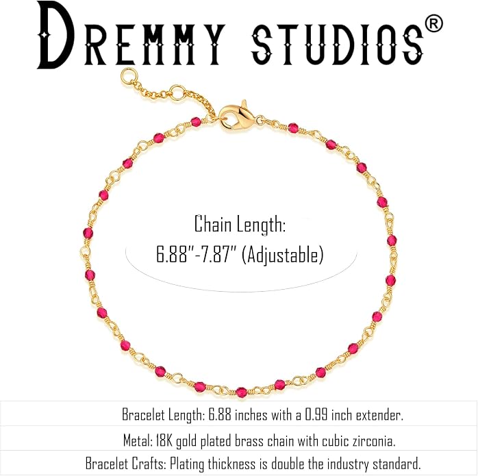 Dremmy Studios Gold Bracelet for Women 18K Gold Plated Dainty Paperclip Cubic Zirconia Disc Coin Star Cable Satellite Bead Pearl Simple Boho Minimalist Stacking Layered Link Jewelry Gift