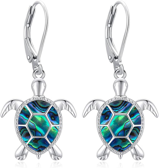 Tree of Life/Cat/Turtle/Butterfly/Flower/Celtic/Turquoise/Moonstone Dangle Earrings for Women Sterling Silver Cute Animals Drop Earrings Jewelry Gifts