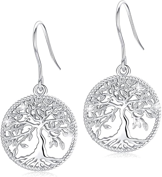 Aniu Tree of Life Earrings for Women Turquoise Malachite Teardrop Dangle Earrings for Women Sterling Silver Anniversary Birthday Drop Dangle Earrings Jewelry Gifts