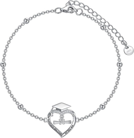 VONALA Witches Knot/Compass/Dragonfly/Clover Bracelet Sterling Silver Adjustable Charm Bracelet Summer Beach Foot Chain Jewelry for Women Gifts