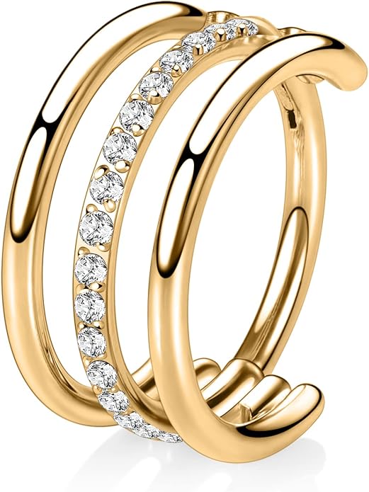316L Surgical Steel Septum Clicker Ring Nose Ring Hoop Sleeper Hoop Earring Helix Rook Conch Cartilage Daith Tragus Earrings Lobe Nose Piercing Jewelry for Women