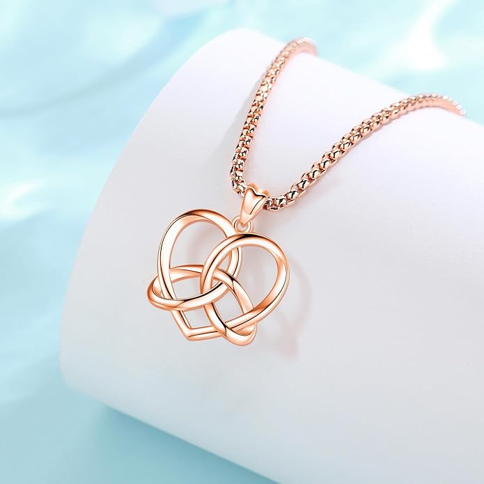 Pentagram Necklace Sterling Silver Triple Moon Goddess/Celtic Knot Witches Knot/Ankh/Sun and Moon/Hecate/Lilith/Santa Muerte/Tetragrammaton Pendant Necklace Pagan Wiccan Magic Egyptian Amulet Jewelry for Women Men