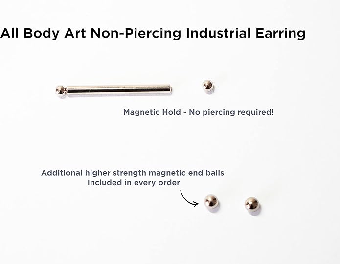 Non-Piercing Fake Adjustable Faux Industrial Piercing Earring