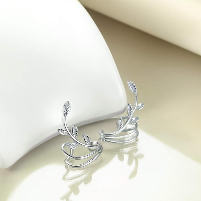 POPLYKE 925 Sterling Silver Ear Cuff Earrings for Women Climber Earrings No Piercing Jewelry Gift for Women