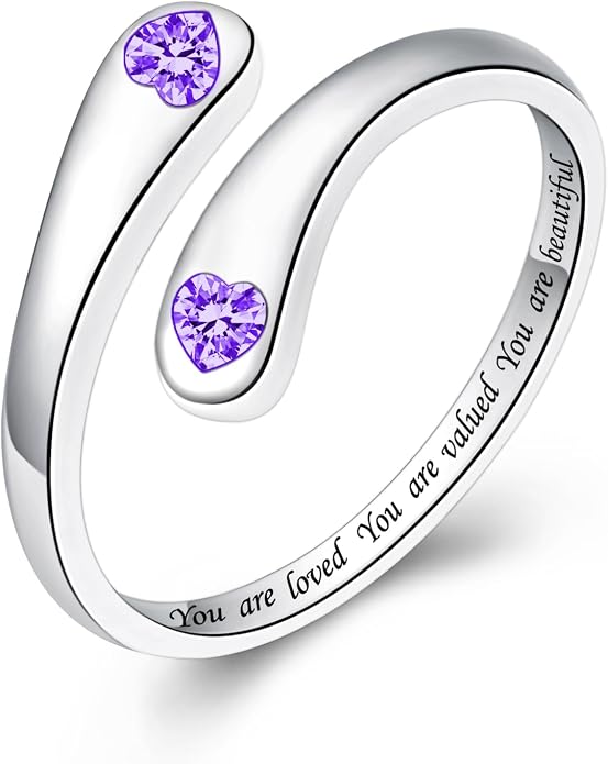 Fookduoduo 925 Sterling Silver Ring Inspirational Jewelry adjustable Wrap Open Rings for Women