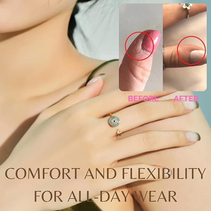 Halukakah 18K Gold/Platinum Plated Anxiety Spinning Ring: Stylish Diamond Heart Stress Relief Jewelry with Beads Spinner,Himalaya Salt Added,Size Adjustable,Gift for Women,Teens,Girls,Daughter,and Mom