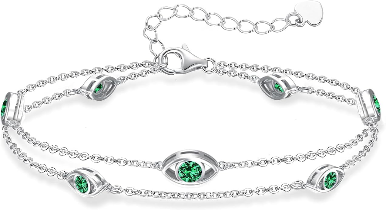 925 Sterling Silver Ankle Bracelet Evil Eye/Dolphin/Sea Turtle/Infinity/Wave Seashell/Hamsa Ankle Bracelet Adjustable Summer Beach Ocean Jewelry for Women