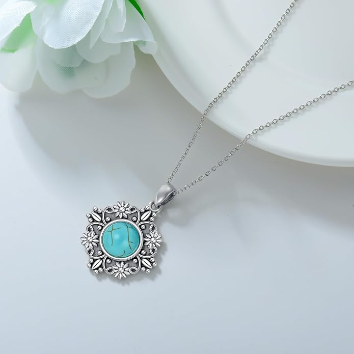PELOVNY Celtic Knot Necklaces for Women 925 Sterling Silver Gemstone/Birthstone Teardrop Infinity Necklace Irish Celtic Pendant Jewelry Gifts for Mom Daughter Wife