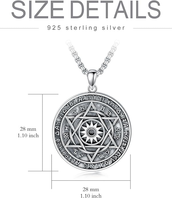 Viking Necklace for Men 925 Sterling Silver Viking Wolf/Thors Hammer/Vegvisir/Tree of Life/Compass Pendant Norse Necklace Amulet Talisman Christmas Gifts for Him Her