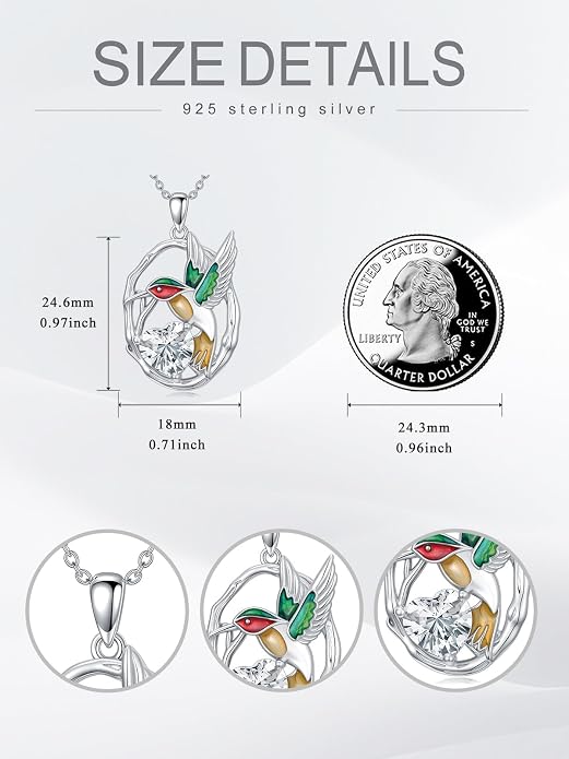 Midari Ocean Necklace 925 Sterling Silver Flamingo Mama Bear Dolphin Penguin Sea Turtle Axolotl Desert Cactus Nautical Rudder Tropical Palm Compass Wave Pendant Boho Jewelry Gifts for Women Men