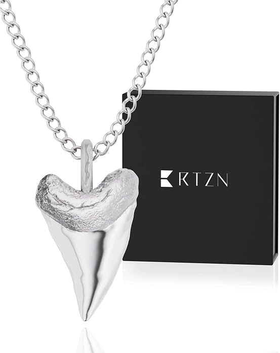 RTZN® Pendant Necklace for Men – Premium Stainless Steel Silver Pendant Necklace with 22" Chain – Waterproof & Non-Tarnish Small Pendants for Men – Bold Symbols of Strength & Legacy