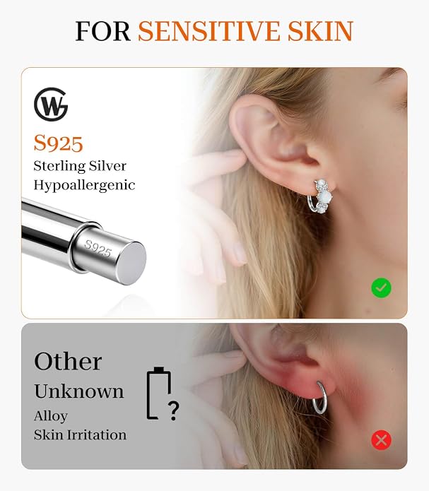 Opal Earrings for Women Gold Plated Hoop Earrings with Blue Opal Huggie with 925 Sterling Silver Post
