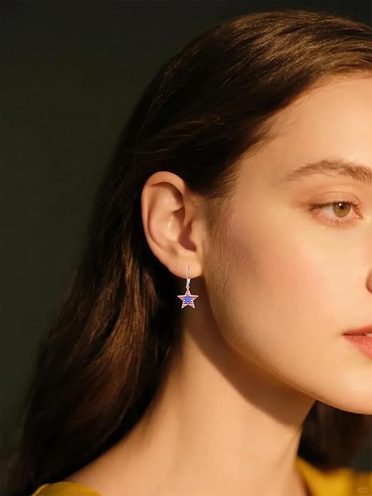 Seiyang Dangle Earrings 925 Sterling Silver Animal/American Flag/Turquoise Dangle Drop Earrings Jewelry Gifts for Women