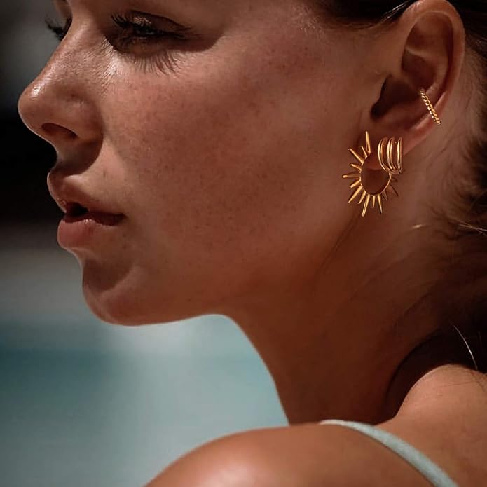 MYEARS Women Ear Cuff Earring Gold Non Pierced Ear Cartilage Clip on Wrap Hoop 14K Gold Filled Tiny Boho Beach Simple Minimalist Delicate Handmade Hypoallergenic Jewelry Gift-Sold as Single/Pair