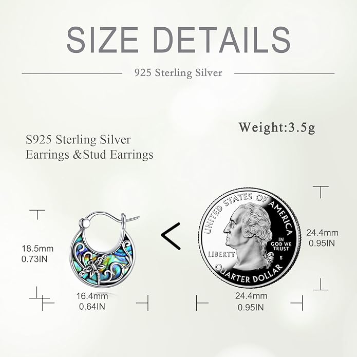 Tree of Life/Sunflower/Mountain/Daisy/Flower/Dragonfly/Butterfly/Earrings 925 Sterling Silver Hoop Earrings for Women