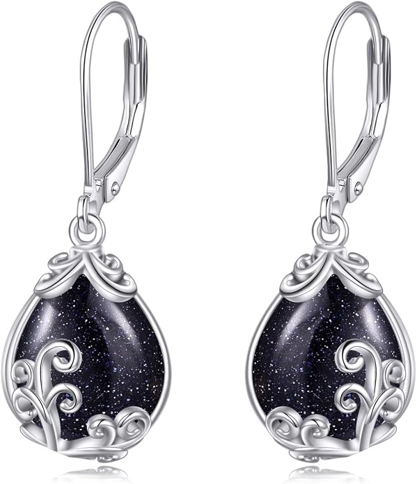 POPLYKE Celtic Filigree Teardrop Drop Dangle Earrings Sterling Silver Leverback Earrings Jewelry for Women
