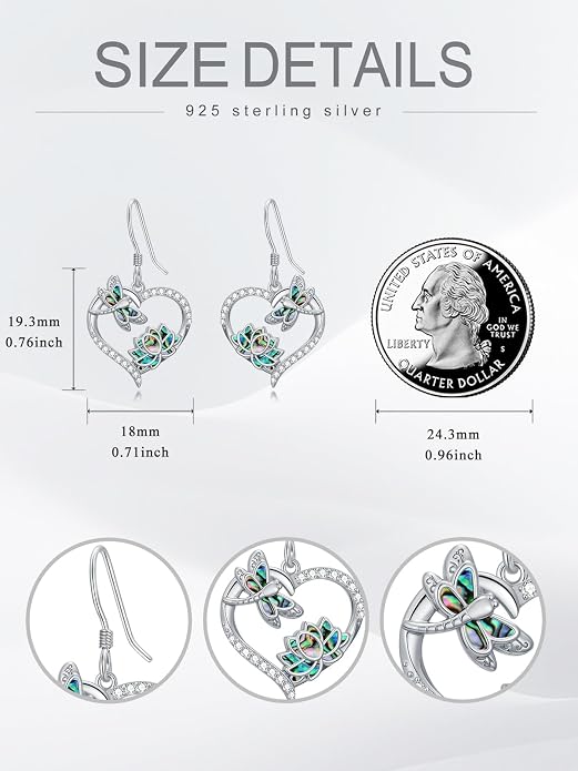 Bee/Butterfly/Dragonfly/Hummingbird/Sunflower Earrings for Women 925 Sterling Silver Sunflower Earrings Hypoallergenic Animal Jewelry Gifts for Women