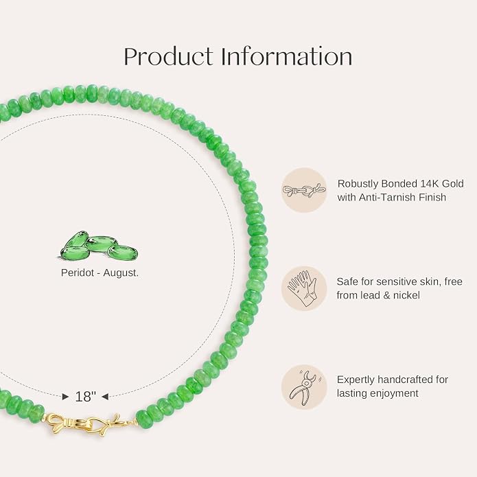 NLIEO Rainbow Colorful Gemstone Beaded Choker Necklace for Women 14K Gold Bow Birthstone Beads Chokers 18inches