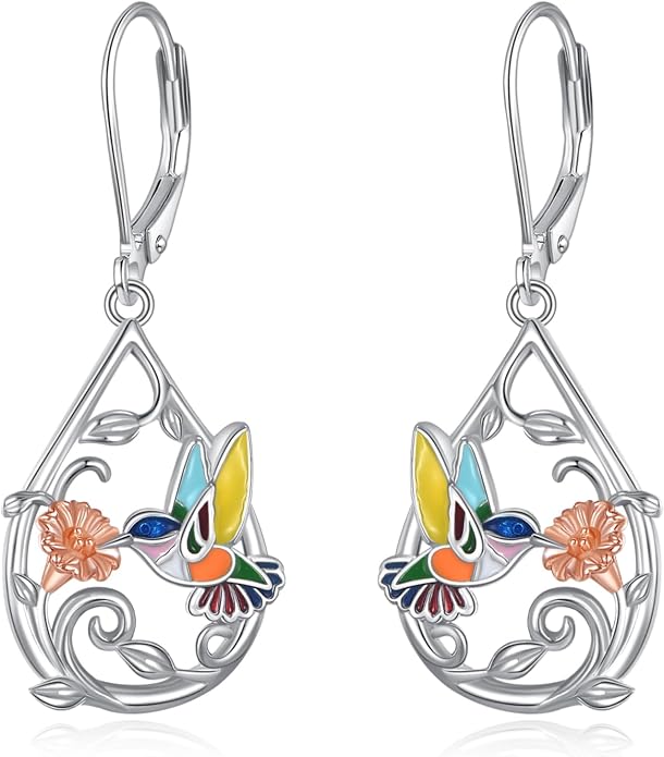 Butterfly/Paw Print/Highland Cow/Cat/Dog/Hummingbird/Dragonfly Earrings 925 Sterling Silver Animal Hypoallergenic Drop Dangle Earrings Animal Valentine's Day Jewelry for Women