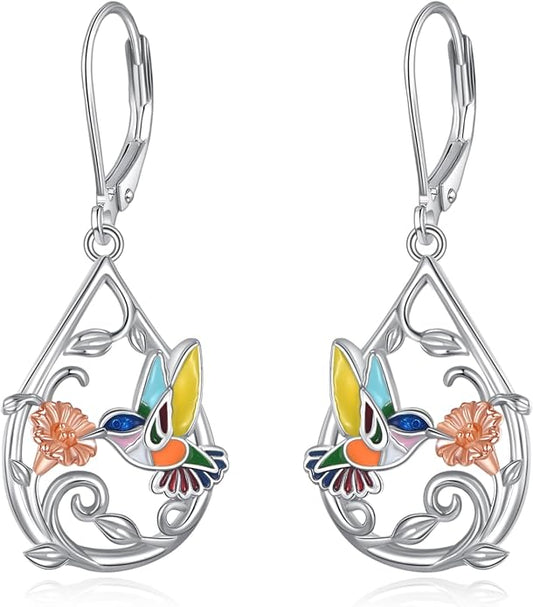 Butterfly/Paw Print/Highland Cow/Cat/Dog/Hummingbird/Dragonfly Earrings 925 Sterling Silver Animal Hypoallergenic Drop Dangle Earrings Animal Valentine's Day Jewelry for Women
