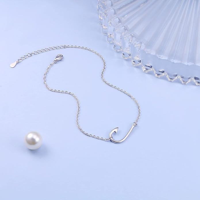 DAOCHONG Anklet for Women S925 Sterling Silver Adjustable Foot Chain Ankle Bracelet Anklets Jewelry