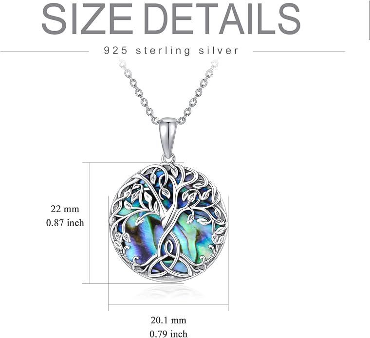 WINNICACA Tree of Life Gifts for Women 925 Sterling Silver Tree of Life Celtic Pendant Necklace Family Irish Jewelry Gifts for Women Wife Girlfriend Anniversary Birthday Gift