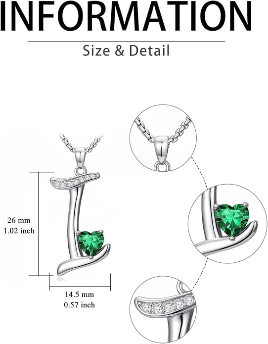 Birthday Gifts for Women Alphabet A to Z Initial Birthstone Pendant Necklaces for Women - 18k White Gold Plated Personalized Name Jewelry Anniversary Graduation Gifts for Wife Her Daughter Girlfriend(with Gift Box)