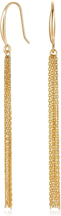 Long Chain Dangle Earrings Dainty Tassel Drop Linear Earrings Hypoallergenic Jewelry