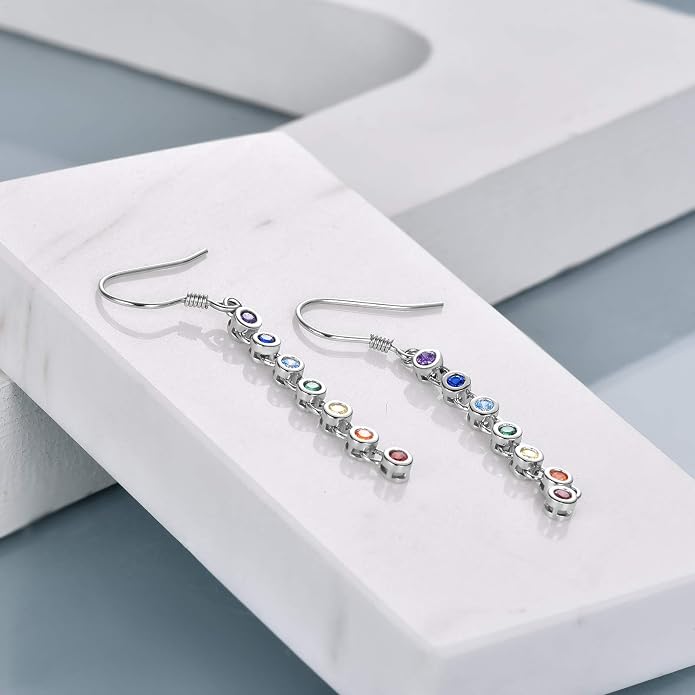 Lotus Earrings Sterling Silver Lotus Flower Dangle Drop Earrings Yoga Jewelry Gifts for Women