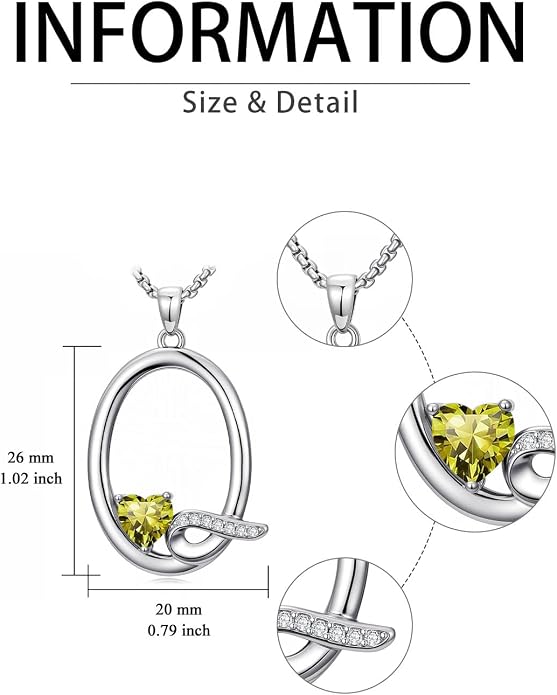 Birthday Gifts for Women Alphabet A to Z Initial Birthstone Pendant Necklaces for Women - 18k White Gold Plated Personalized Name Jewelry Anniversary Graduation Gifts for Wife Her Daughter Girlfriend(with Gift Box)