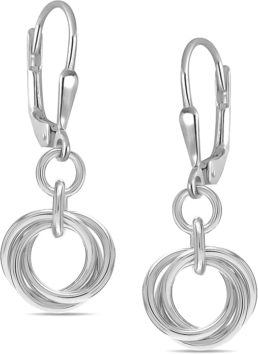 LeCalla Women's Drop & Dangle Earrings | 925 Sterling Silver Leverback Earrings | Lightweight Teardrop Lever Back Drop Dangle Earring for Women