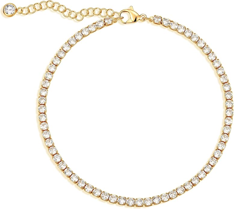 MEVECCO Anklet for Women Gold Chain 14K Gold Plated Dainty Boho Beach Summer Simple Foot Jewelry Ankle Bracelet