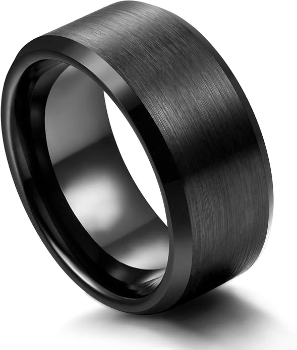 TRUMIUM 2mm 4mm 6mm 8mm 10mm Tungsten Ring Wedding Band for Women Men Bevel Edges Brushed Comfort Fit Size 4-15