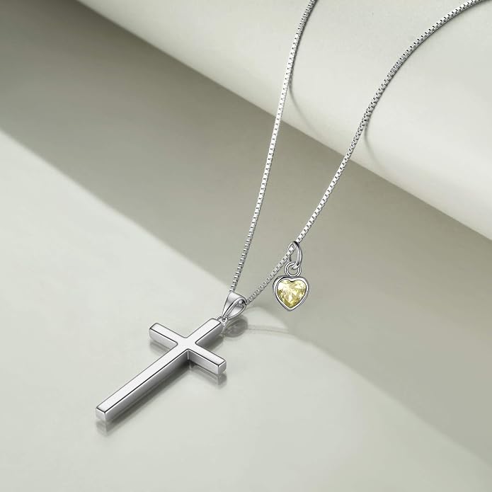 POPLYKE Cross Necklace 925 Sterling Silver Philippians 4:13 I Can Do All The Things Inspirational Necklace Gifts for Women Men 20+2''