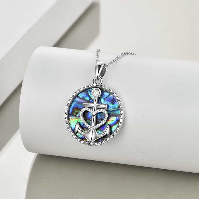 Moon Sun Star Necklace 925 Sterling Silver Abalone Shell Celestial Jewelry Gift for Women