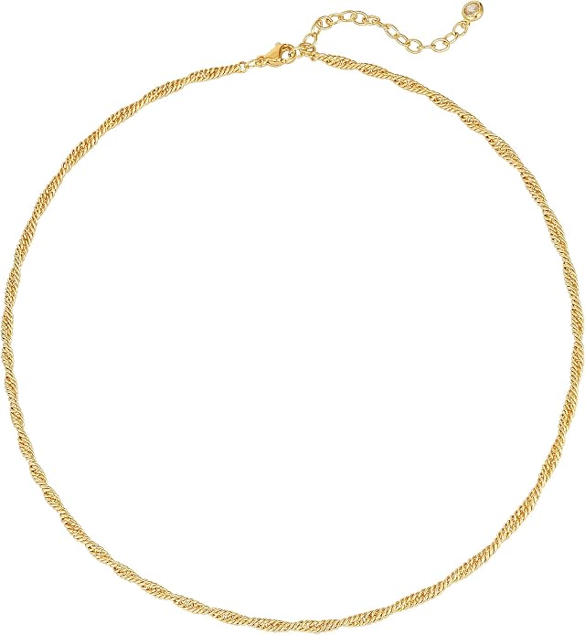 Dremmy Studios Dainty Gold Choker Necklace for Women 14K Gold Plated Coin Disc Figaro Layered Beaded Flat Mariner Sideways Cross Wishbone Link Clavicle Necklaces