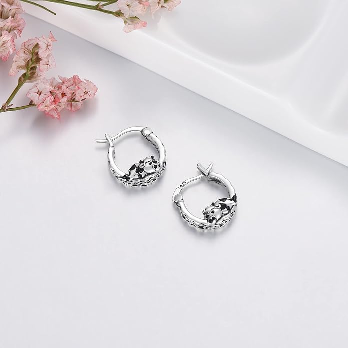 PROESS Sword/Lotus/Hummingbird/Squirrel/Cow Earrings Skull Stud Earrings 925 Sterling Silver Earrings Birthday Christmas Jewelry Gifts for Women Men
