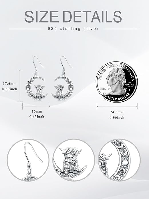 Animal/Leaf/Gothic Dangle Earrings 925 Sterling Silver Animal/Leaf/Gothic Dangle Drop Earrings Easter/Halloween/Christmas Jewelry Gifts for Women Her