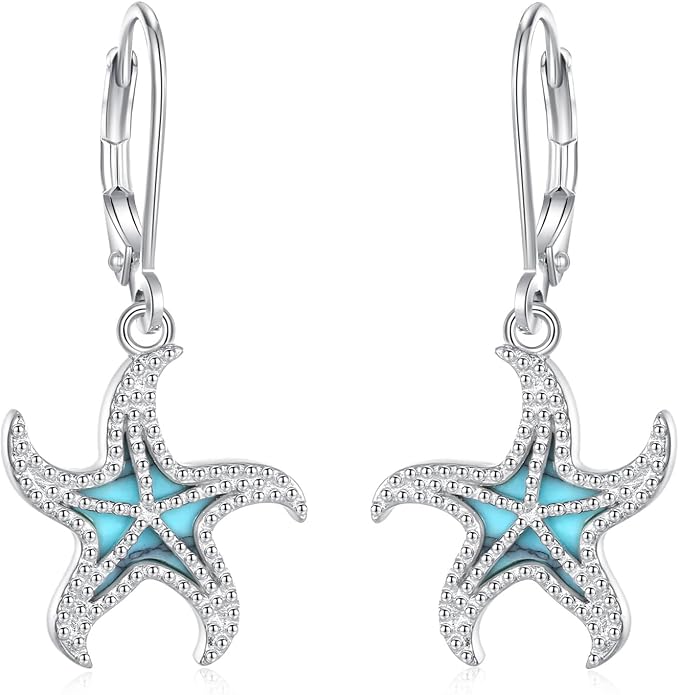 Vito 925 Sterling Silver Teardrop Earrings for Women, Moonstone Turquoise Drop Dangle Earrings Cat Snake Turtle Tree of Life Leverback Earrings Boho Jewelry Gift for Mom Wife