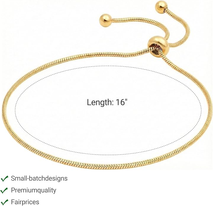 Gold Bracelets for Women 18K Gold Plated Adjustable Snake Chain Slider Bracelet Dainty Boho Jewelry Gifts for Mom Wife Friend