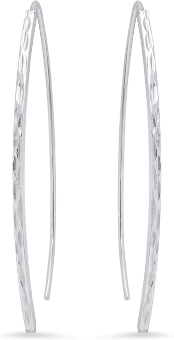 Sterling Silver Diamond Cut Threader Earrings