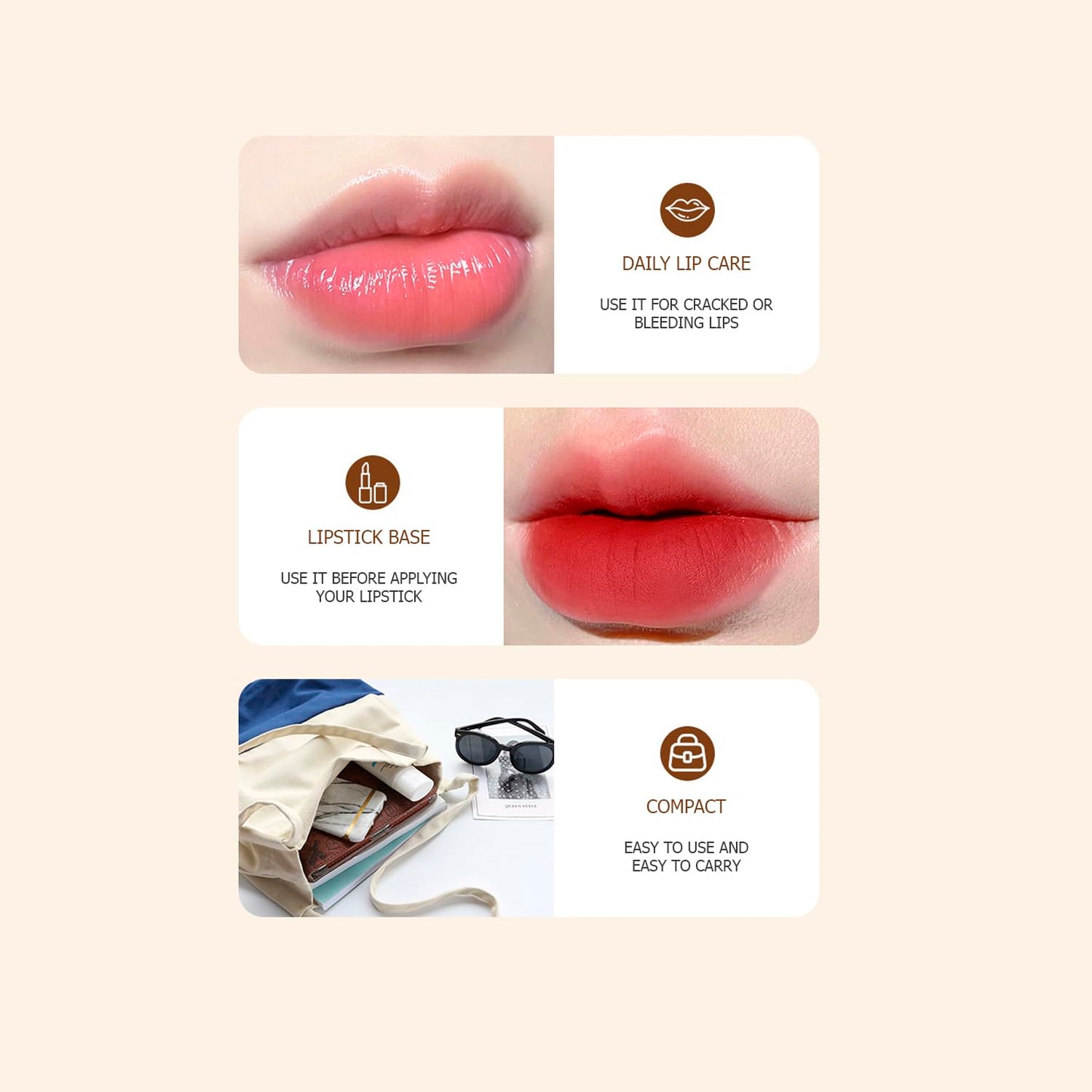 VENZEN Caffeine Moisturizing Tender Lip Cream Elastic Radiant Charm Coffee Lips Care 15g / 0.53oz