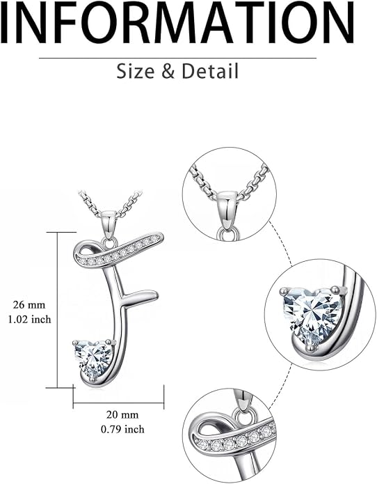 Birthday Gifts for Women Alphabet A to Z Initial Birthstone Pendant Necklaces for Women - 18k White Gold Plated Personalized Name Jewelry Anniversary Graduation Gifts for Wife Her Daughter Girlfriend(with Gift Box)
